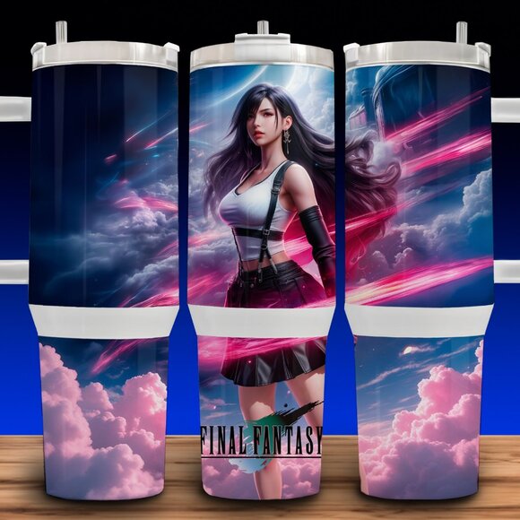 Final Fantasy 7 - Tifa Lockhart Ethereal Clouds Cup Mug Tumbler 40oz - Picture 1 of 3
